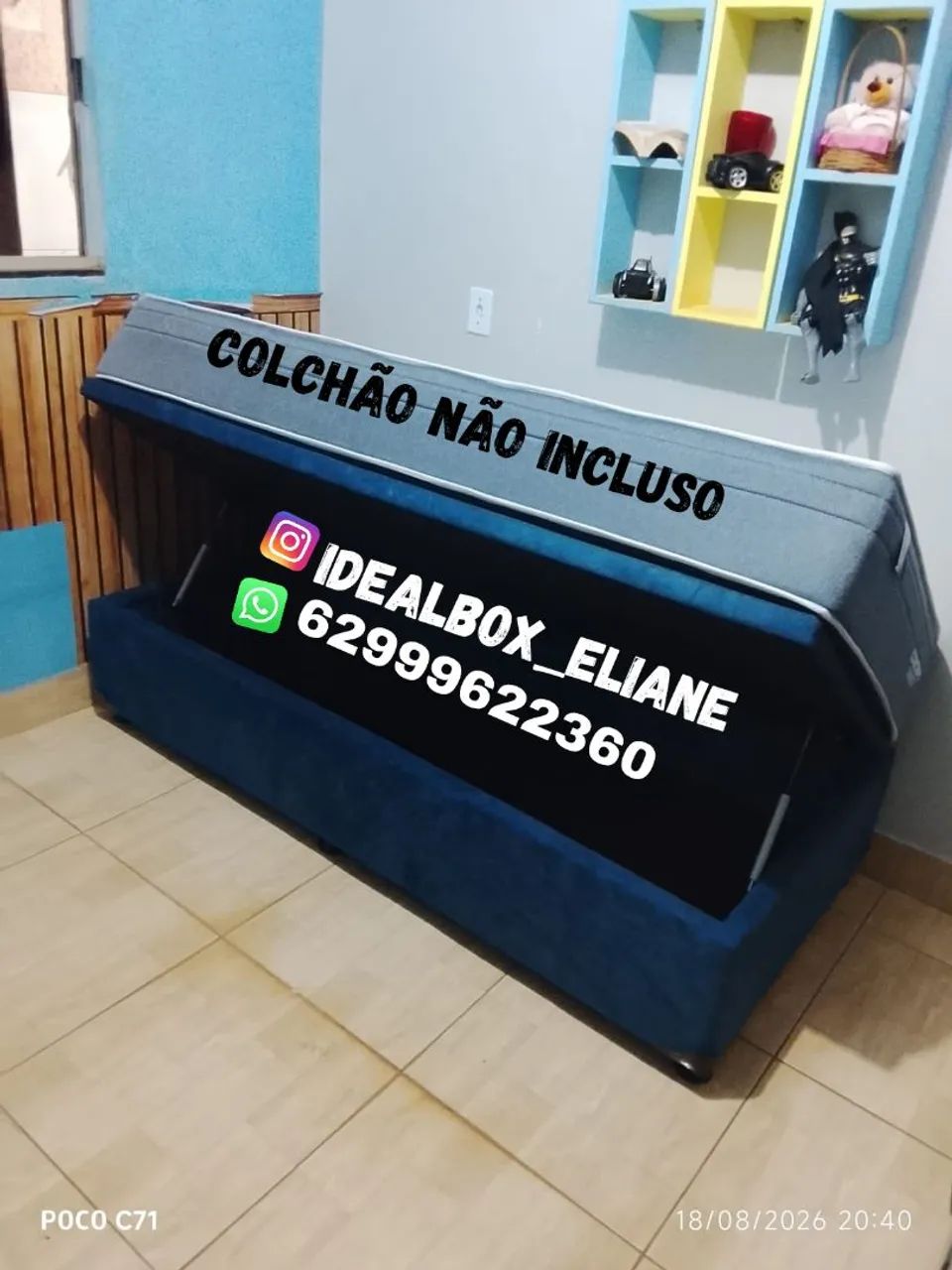 Box baú solteiro 88×188 - 28cm de profundidade  - Foto 4