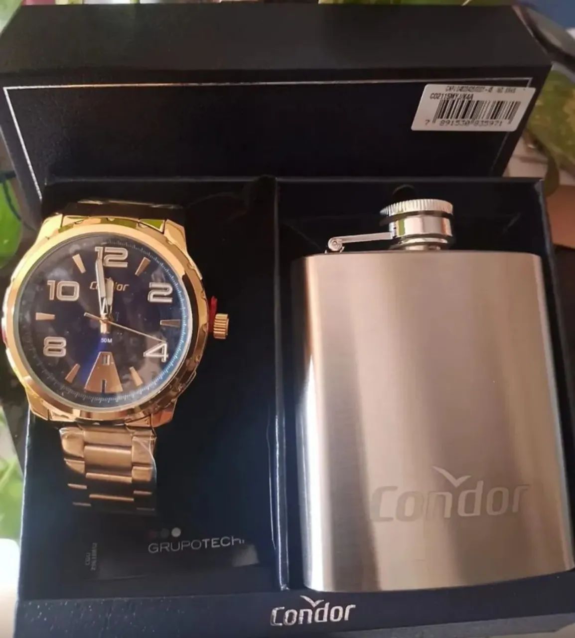 Relógio Condor Dourado e Cantil em Inox - Foto 4