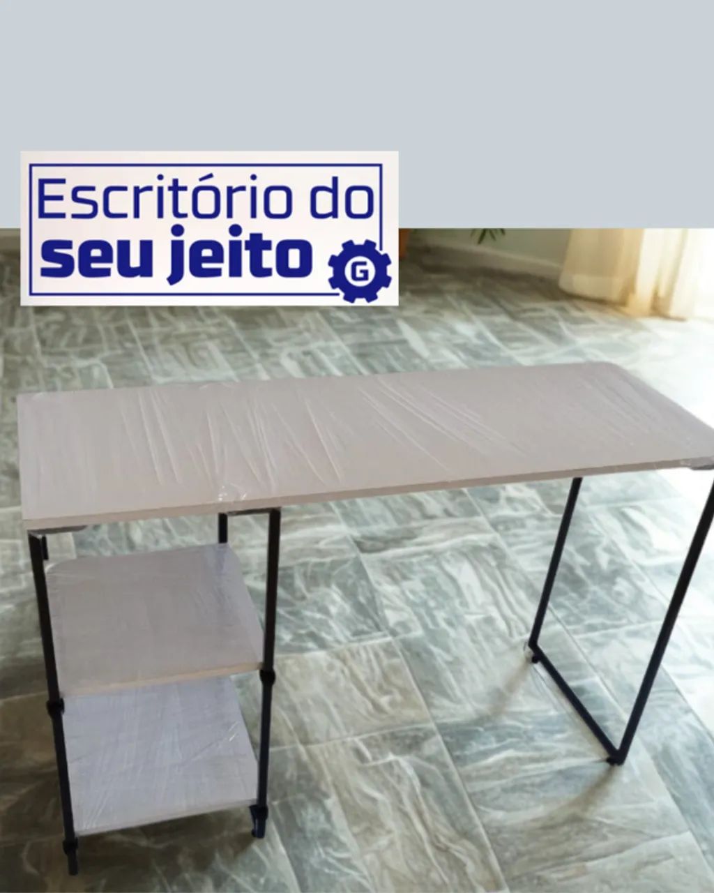 Mesa de Escritório 1,1m NOVA Estilo Industrial Multiuso para Notebook Computador Estudo - Foto 3