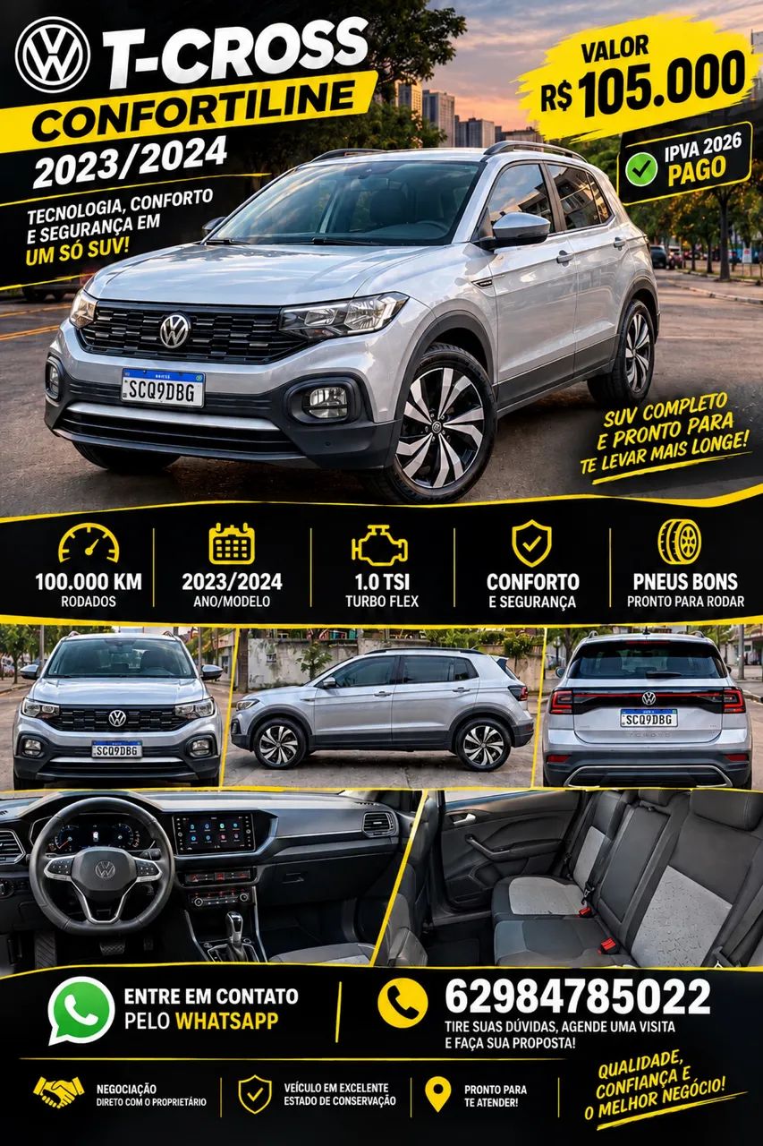 Volkswagen T-Cross COMFORTLINE 1.0 TSI FLEX 5P AUT. 2024