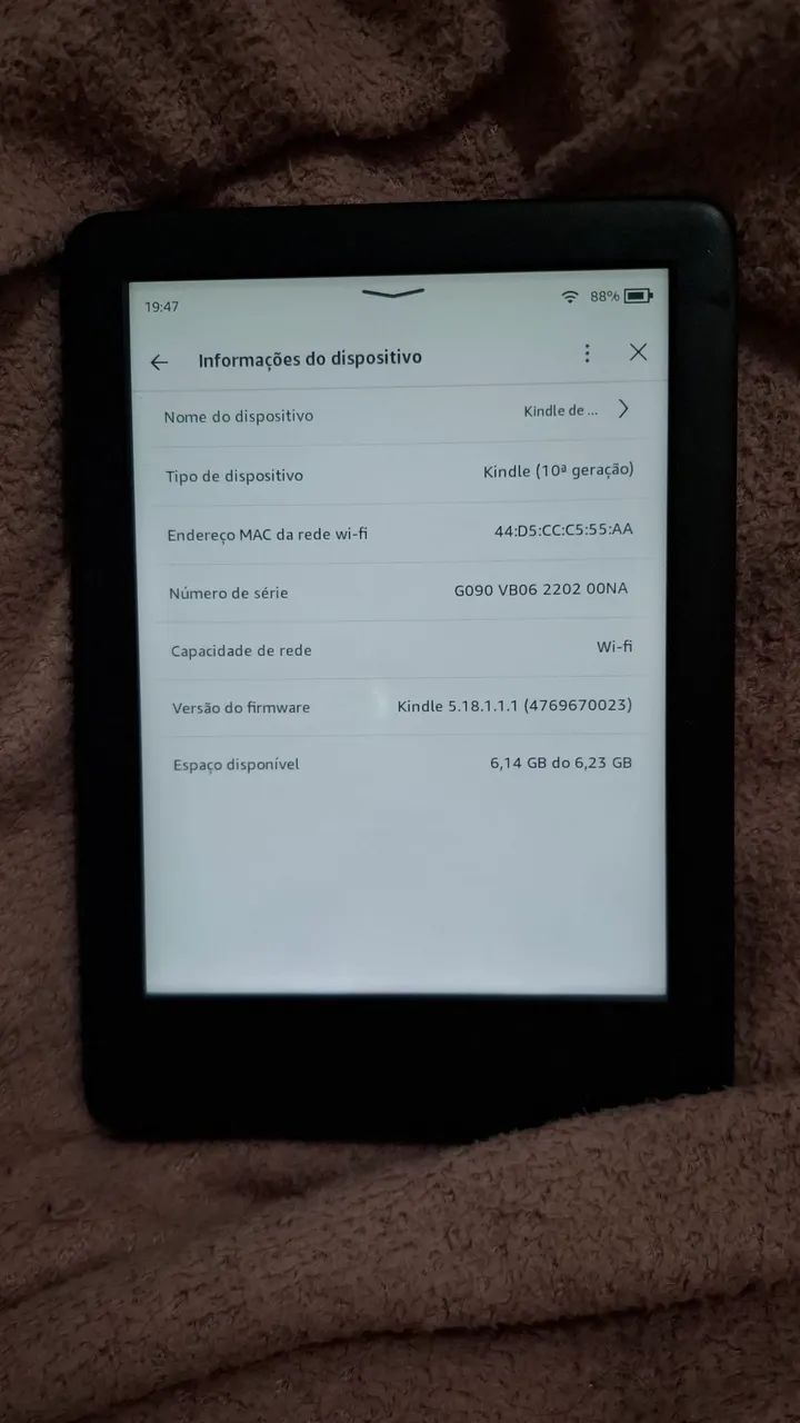 Kindle Amazon 10ª Geração com Iluminação Embutida - Perfeito Estado