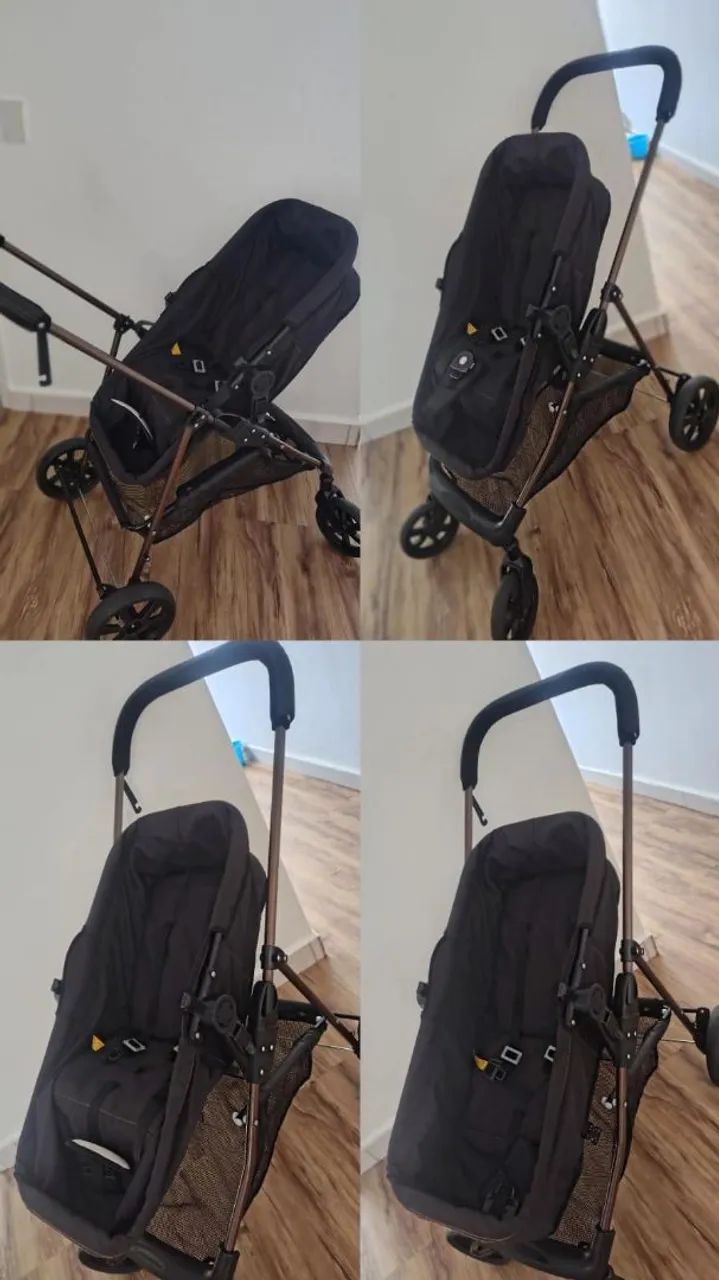 CARRINHO DE BEBE MOISES GALZERANO PRETO