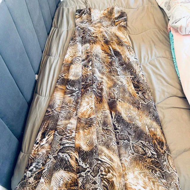 Vestido longo estampado - Desapego