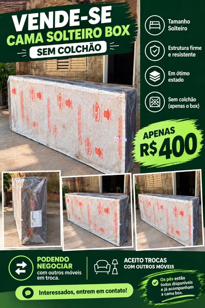Cama Box Solteiro R$ 400 | Conservada | Aceito Troca