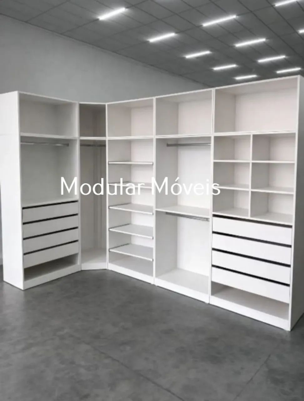 Closet - 5 Módulos em L - MDF Branco