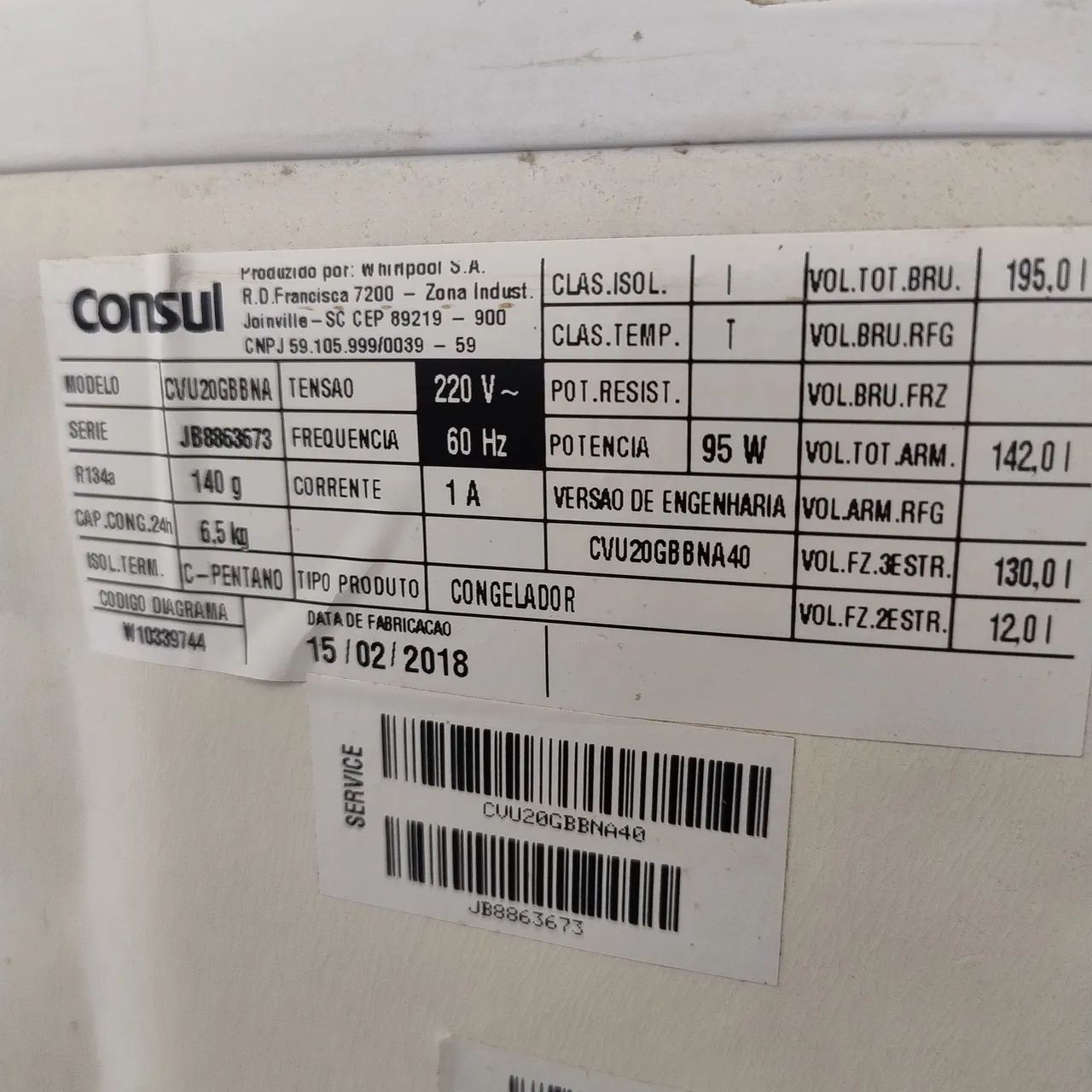Freezer vertical Consul 142 litros - Geladeiras e Freezers