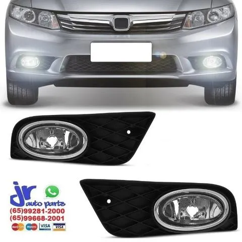 Par Farol Milha Honda Civic 2012 2013 2014 Auxiliar Neblina