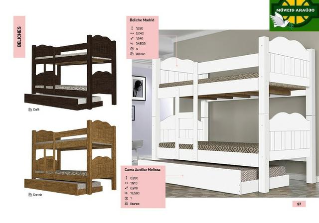 Beliche madri e cama auxiliar 100% MDF *