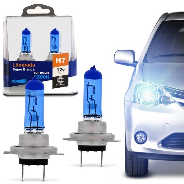 Par Lâmpadas Super Branca H1 H3 H4 H7 H8 H11 H16 Shocklight 55w 8500k 12v - Foto 5
