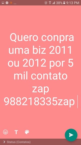 QUERO CONPRA UMA BIZ 125 2012 PEDAL