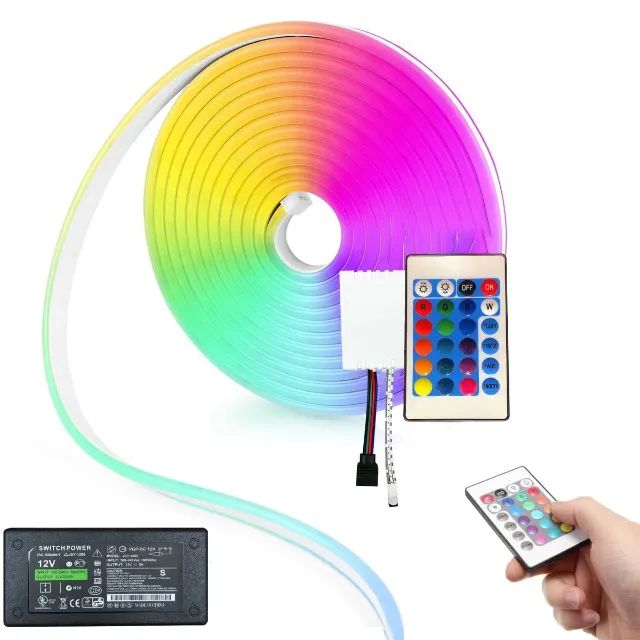 fita de led flexivel neon rgb com controle  - Foto 2
