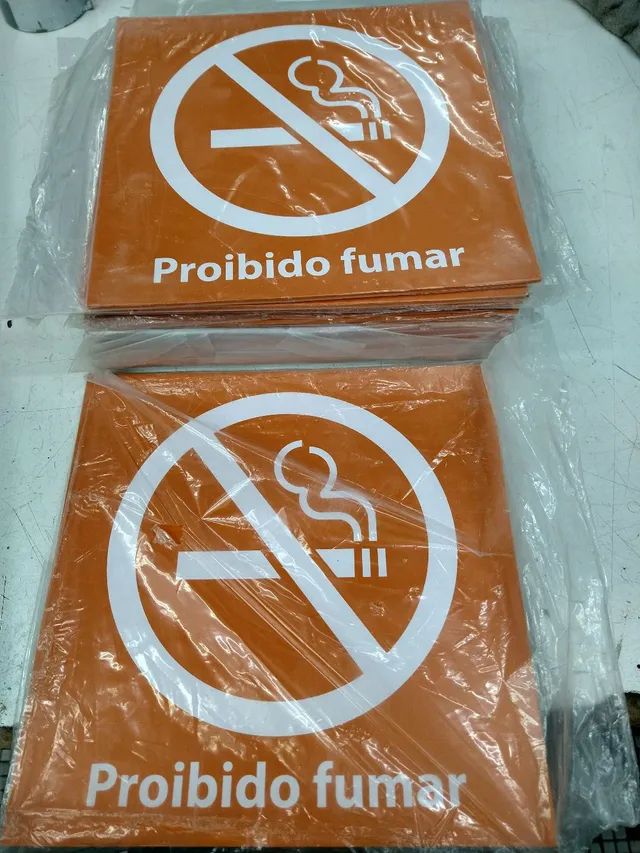 Placa proibido fumar banco agência hospital  - Foto 2