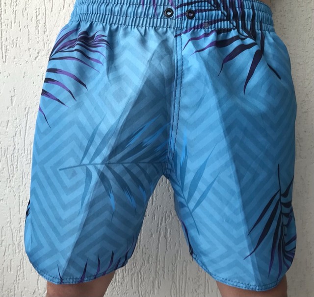 Bermuda tectel masculina short liso e estampado moda praia  - Foto 4