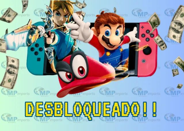 Loja MP Imports: Nintendo Switch Oled Desbloqueado Cartão Sd 256gb + 64gb  - Novo!! NFe!! - Foto 3