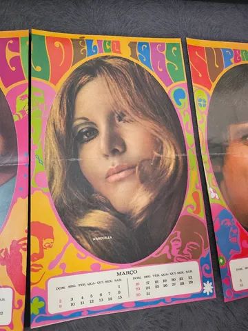 Poster antigo calendário revista contigo decada 70 80 - Foto 3