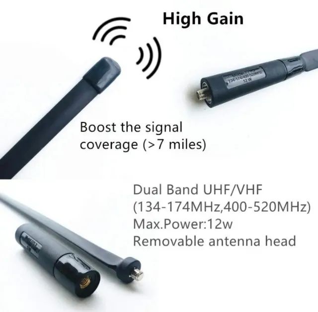 Antena dupla 134-166/400-520MHz do Walkie Talkie da faixa - Foto 2