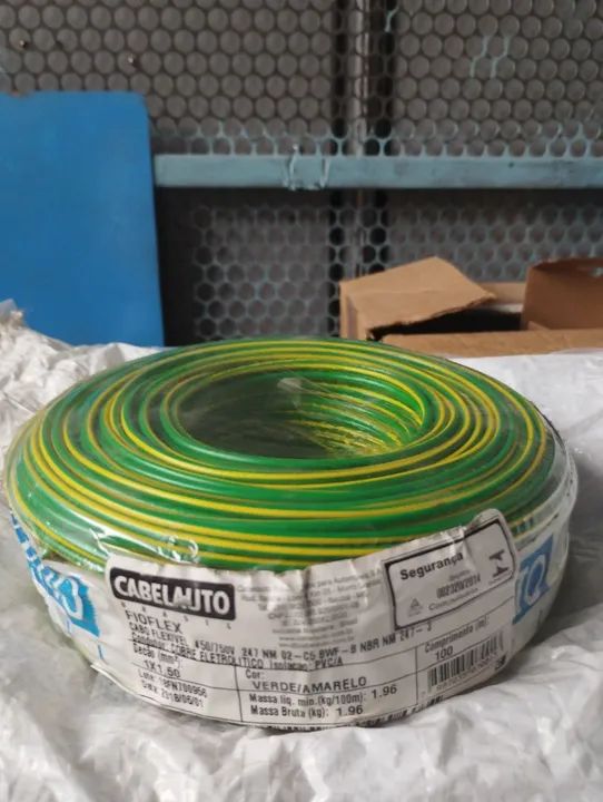 Cabo Flexível Cobre Eletrolítico 450/750V 1x1,50mm² Verde/Amarelo 100m - Foto 2