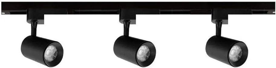 trilho preto spot led + trilho + conector (luz branco quente 3500k) - Foto 2