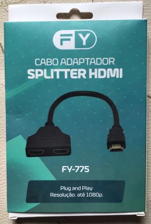 Cabo Divisor Hdmi Splitter 1080p Duplicador de Imagem 1x2