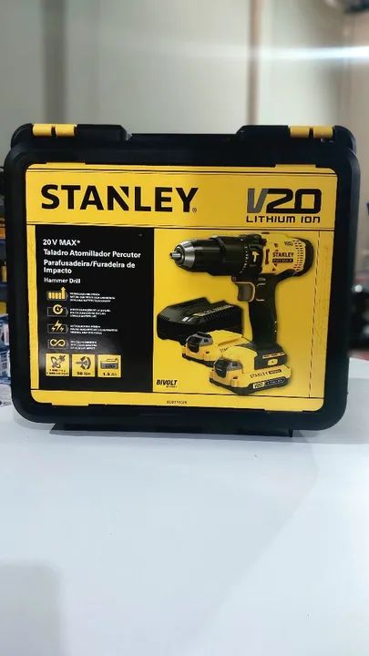 Parafusadeira e Furadeira de impacto a bateria 20v com 2 baterias - Stanley (Loja/Nova) - Foto 5