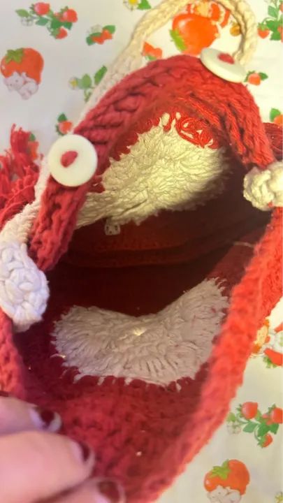 Bolsa de crochê vermelha com franjas - Foto 3