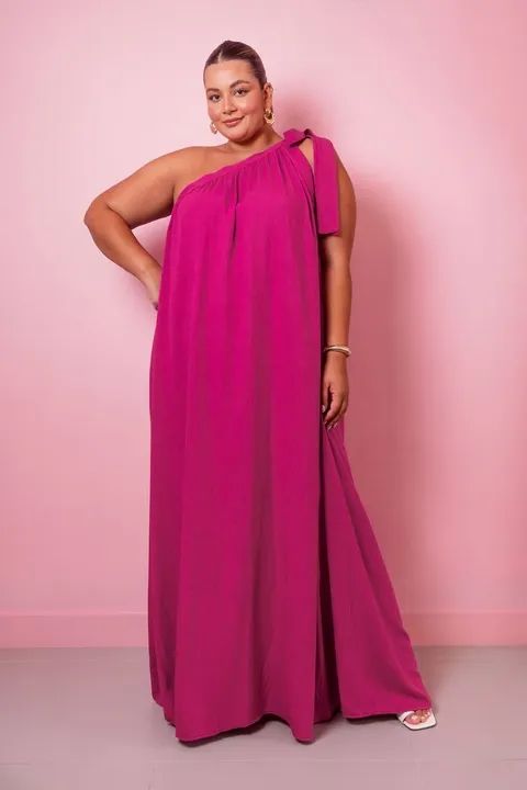 Vestido Longo Rosa - GG - ateliê Leticia Michels