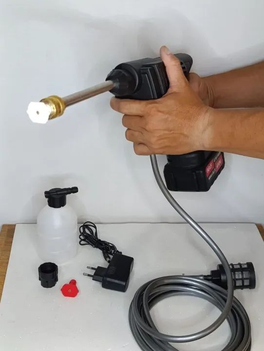 Lavadora Portátil Alta Pressão 21v a bateria  - Foto 3