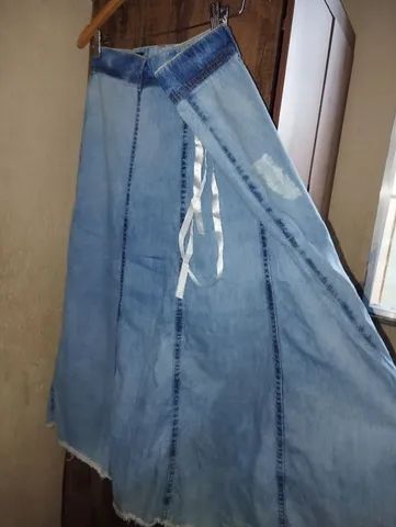 Saia hot sale jeans aquamar