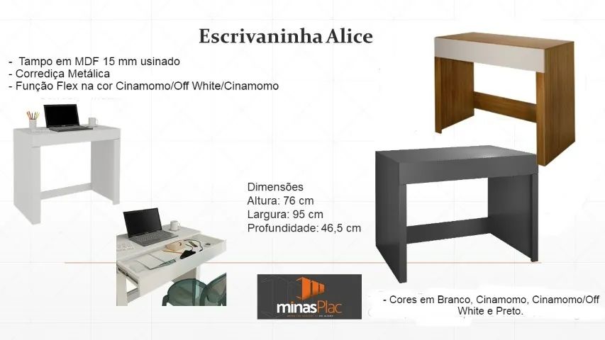 Escrivaninha Alice - Minasplac - Foto 3