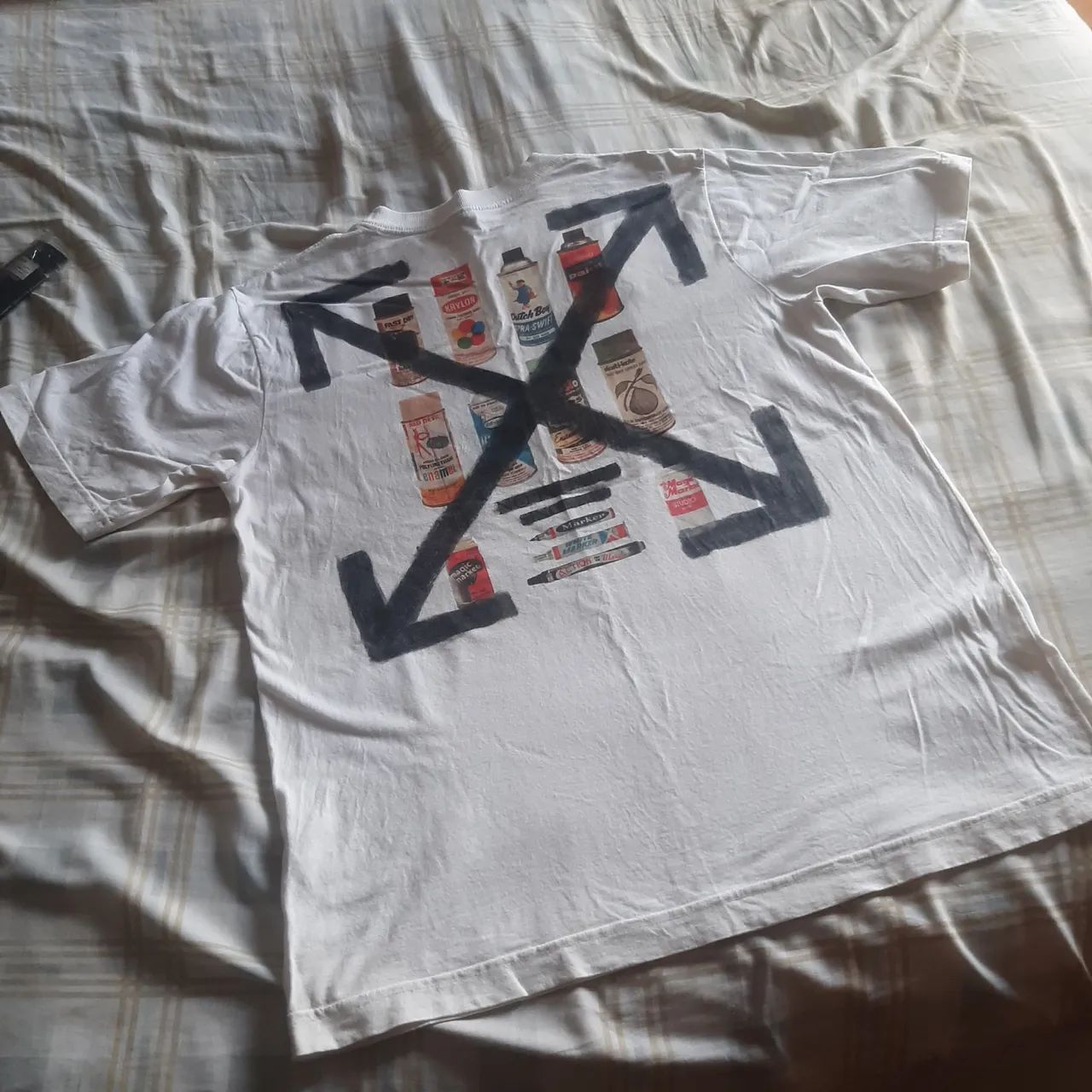 Camiseta oversized Off-White custom GG  - Foto 3