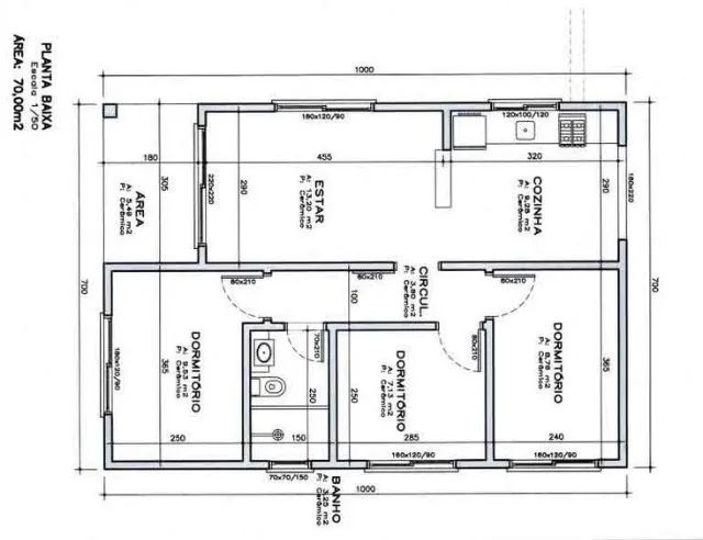Planta baixa - Desenho técnico