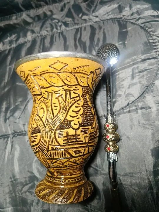 cuia artesanal e bomba para  chimarrão  - Foto 4