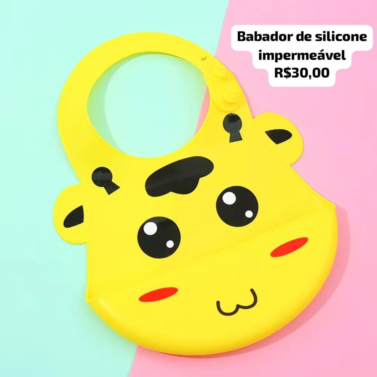 Babador de silicone impermeável 
