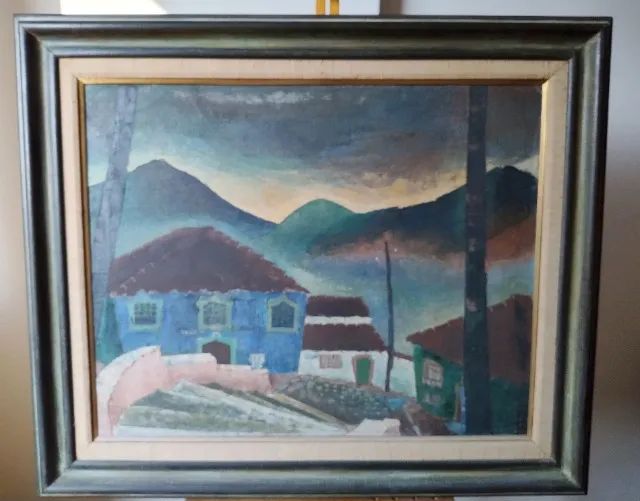 Pintura a óleo - Alvim Corrêa s/d "Cidade Adormecida"