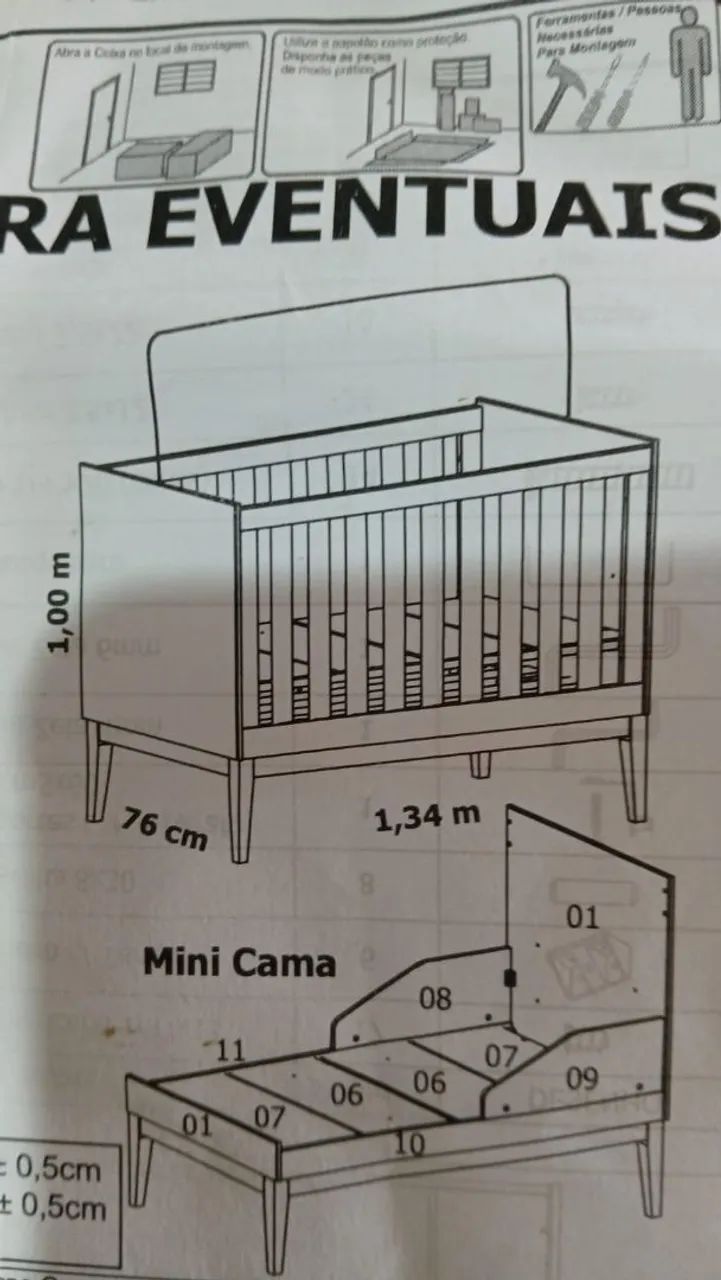 Lindo berço vira cama cinza - Foto 5