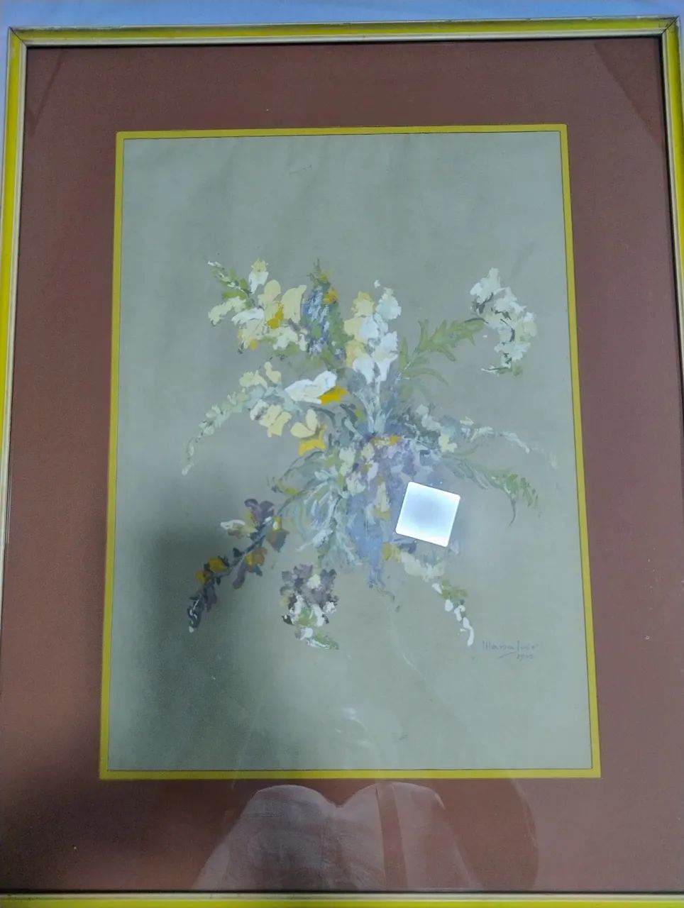Quadro floral aquarela antigo  - Foto 2