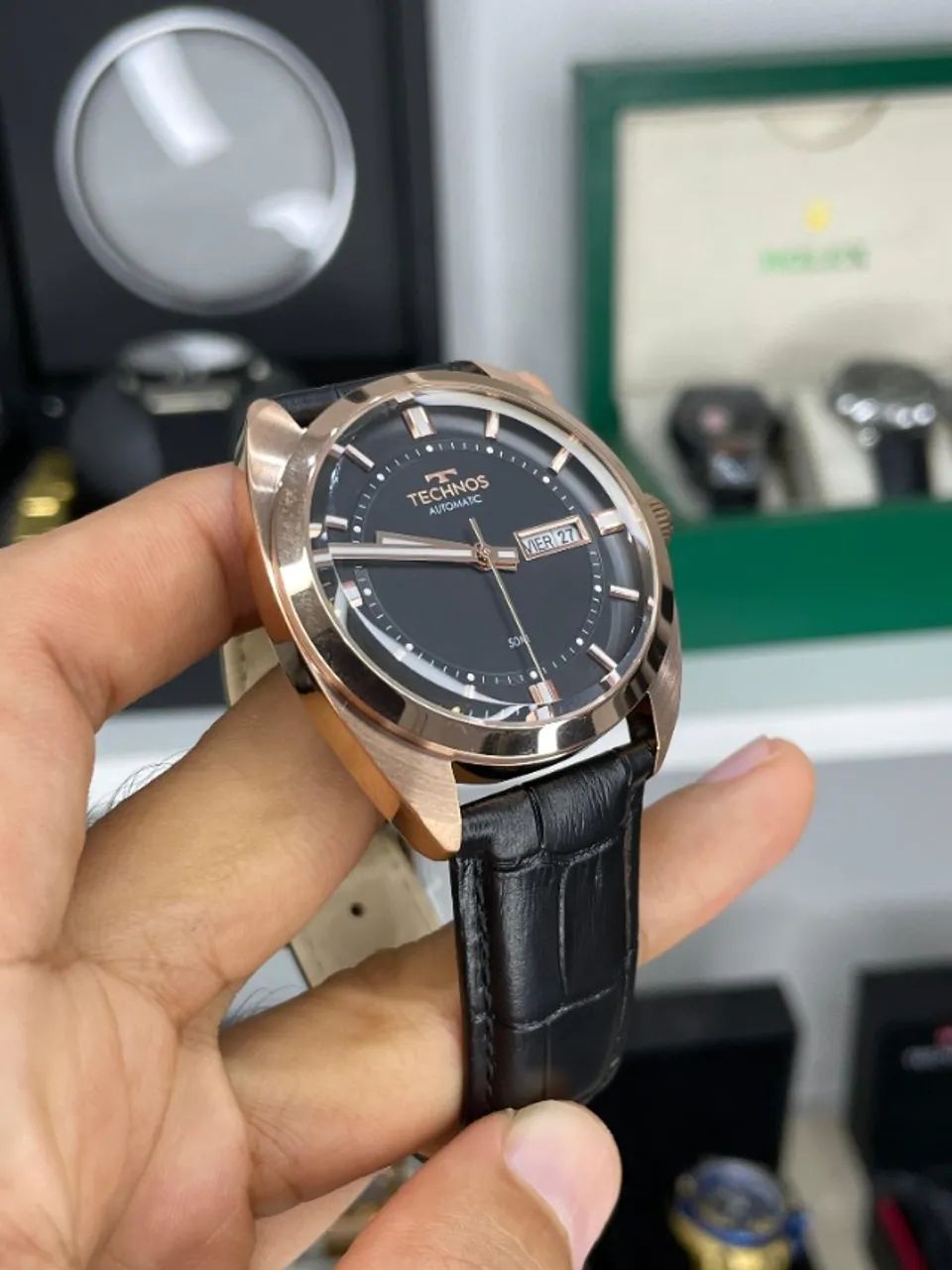 Relógio Technos Automático Com Pulseira em Couro - Foto 2