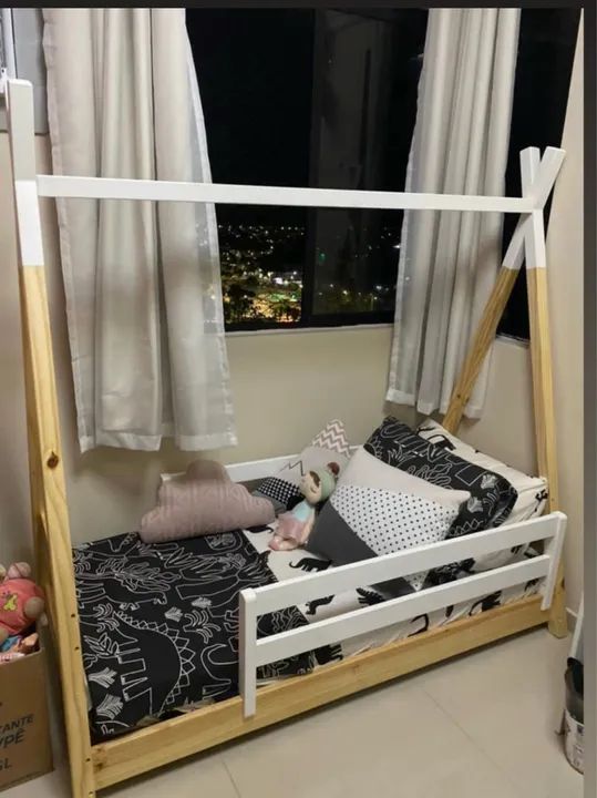 Cama Montessori Cabana Infantil- FABRICADA EM MADEIRA- 