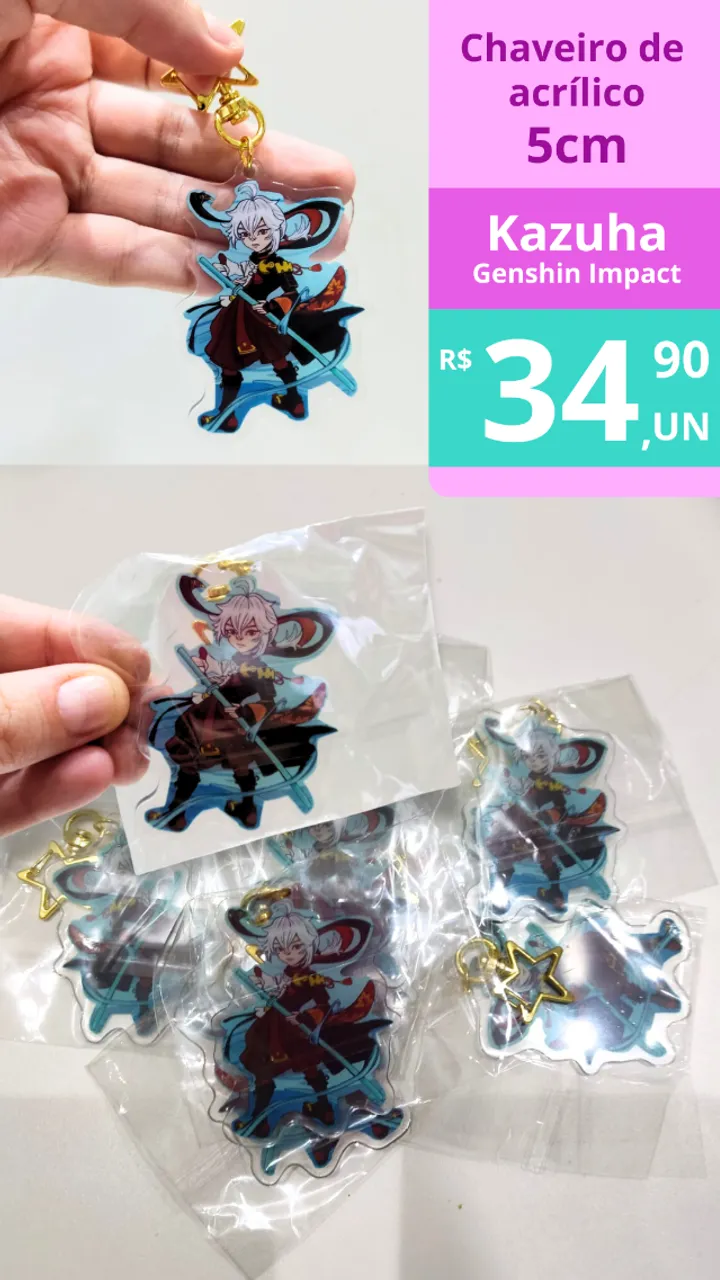 Chaveiro Genshin impact Kazuha 5cm