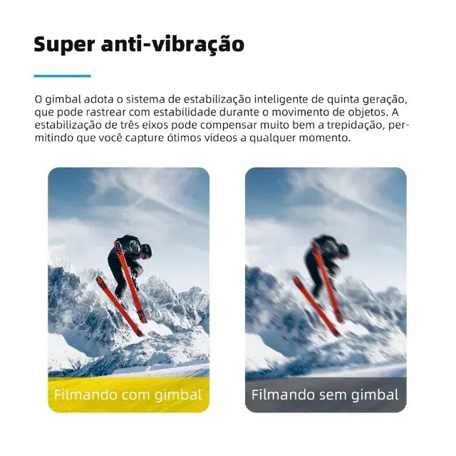 3-Axis Estabilizador Profissional Luxo Gimbal H4 Celular Universal - Foto 3