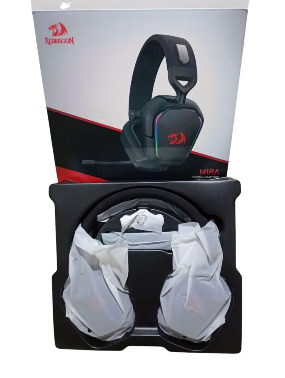 Headset Gamer Redragon Mira Wired-2.4G/BT RGB