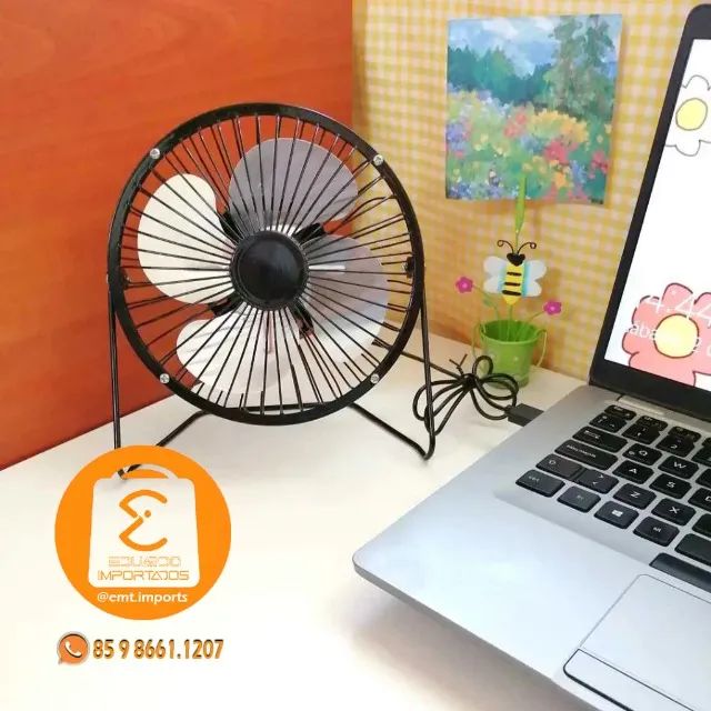 Mini Ventilador de Mesa Portátil com Cabo Usb OIH-6107 - Foto 4