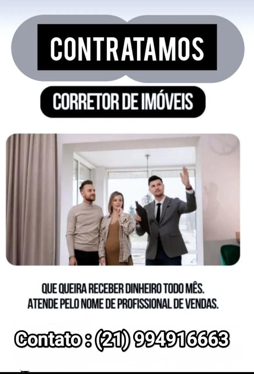 Imobiliária Contrata se Corretores de imóveis em Campo grande!