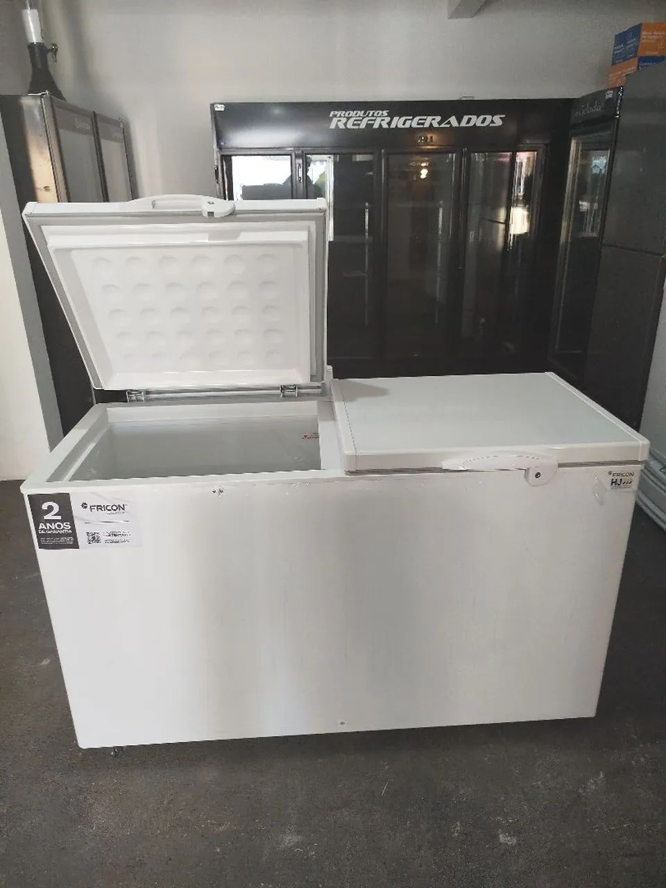 R1 Freezer conservador tripla ação 503lts horizontal 2 tampas Fricon