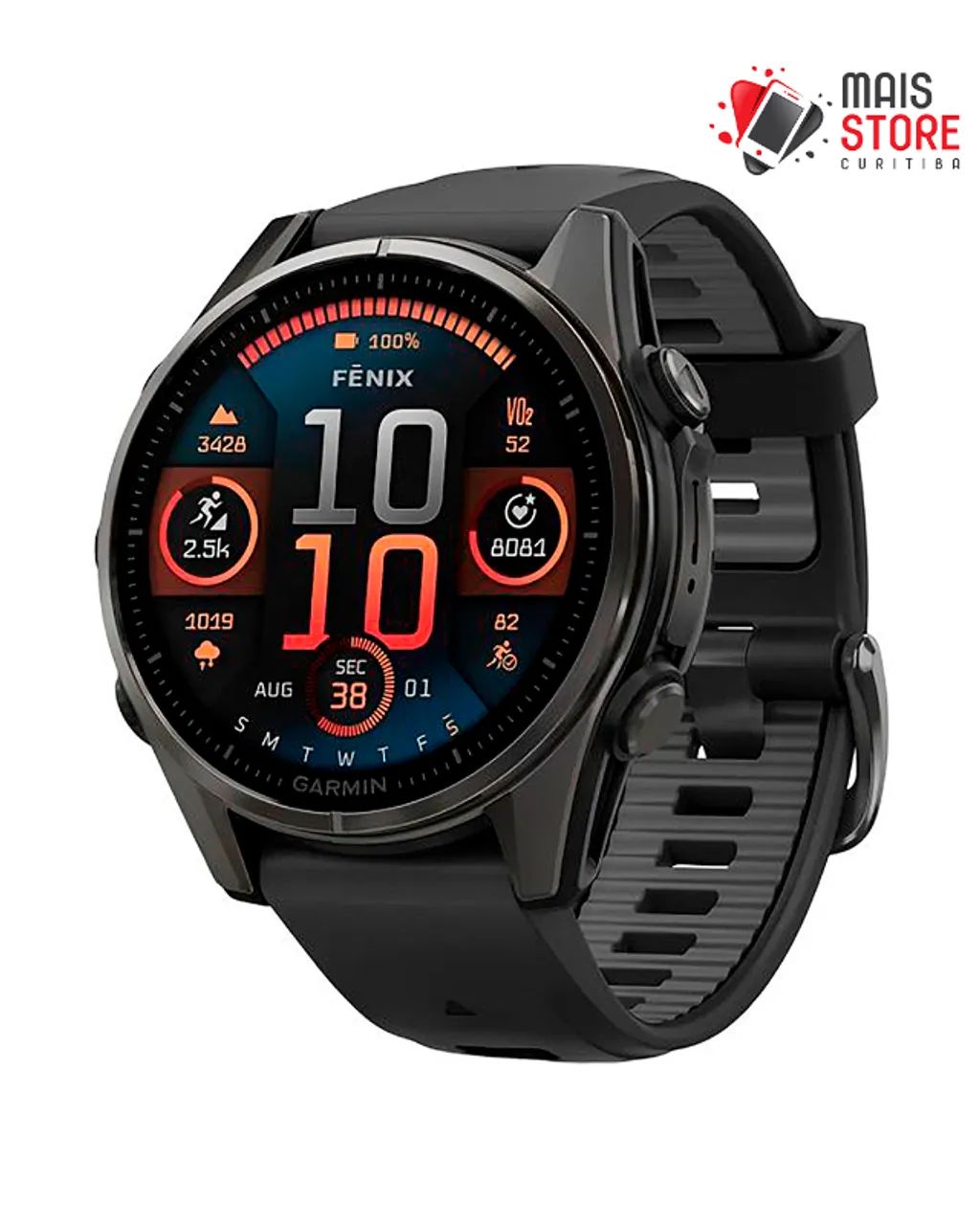 Relógio Garmin Fenix 8 Sapphire Amoled 43mm - Carbon Gray  (Novos/Lacrados)
