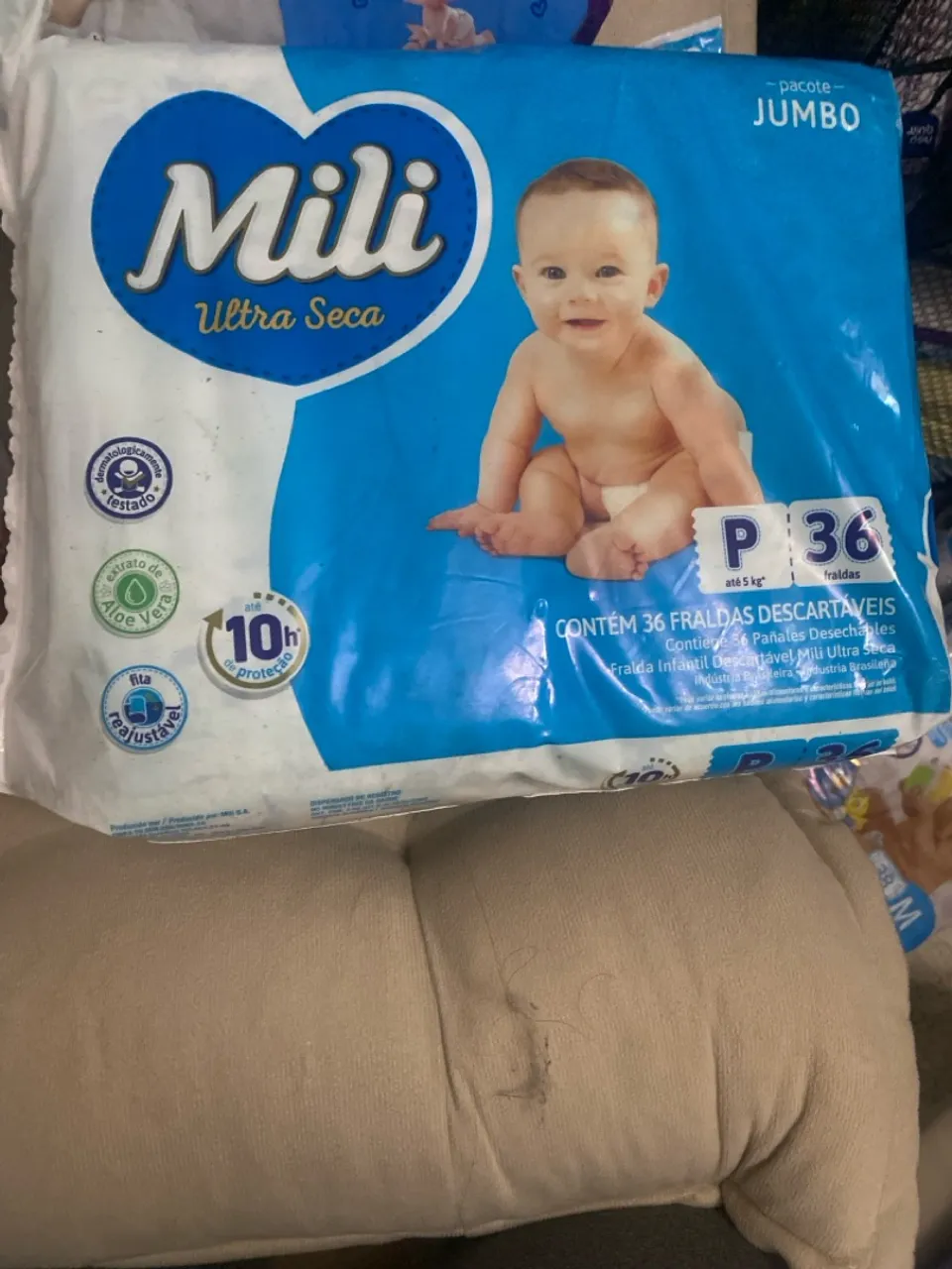 Fraldas Mili Ultra Seca Jumbo P 36 unidades