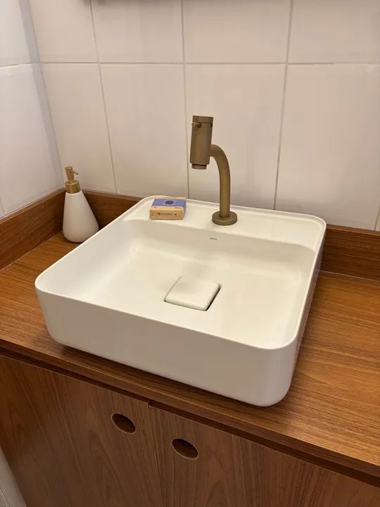 Cuba Slim Apoio Deca Quadrada Com Mesa 40cm Branco L.11040.M.17 - Foto 3