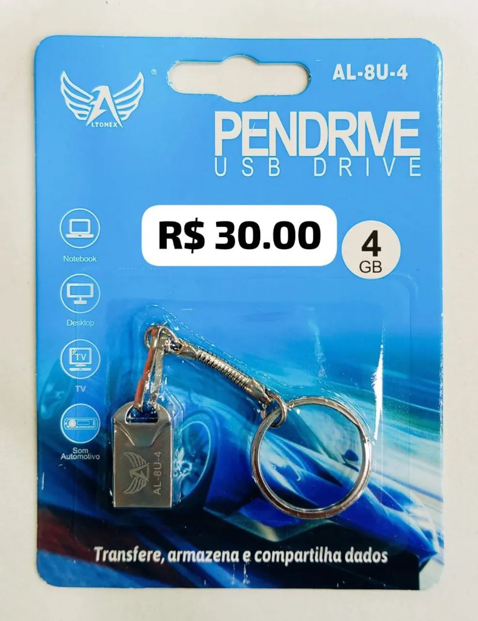 Pendrive 4GB com chaveiro - AL-8U-4