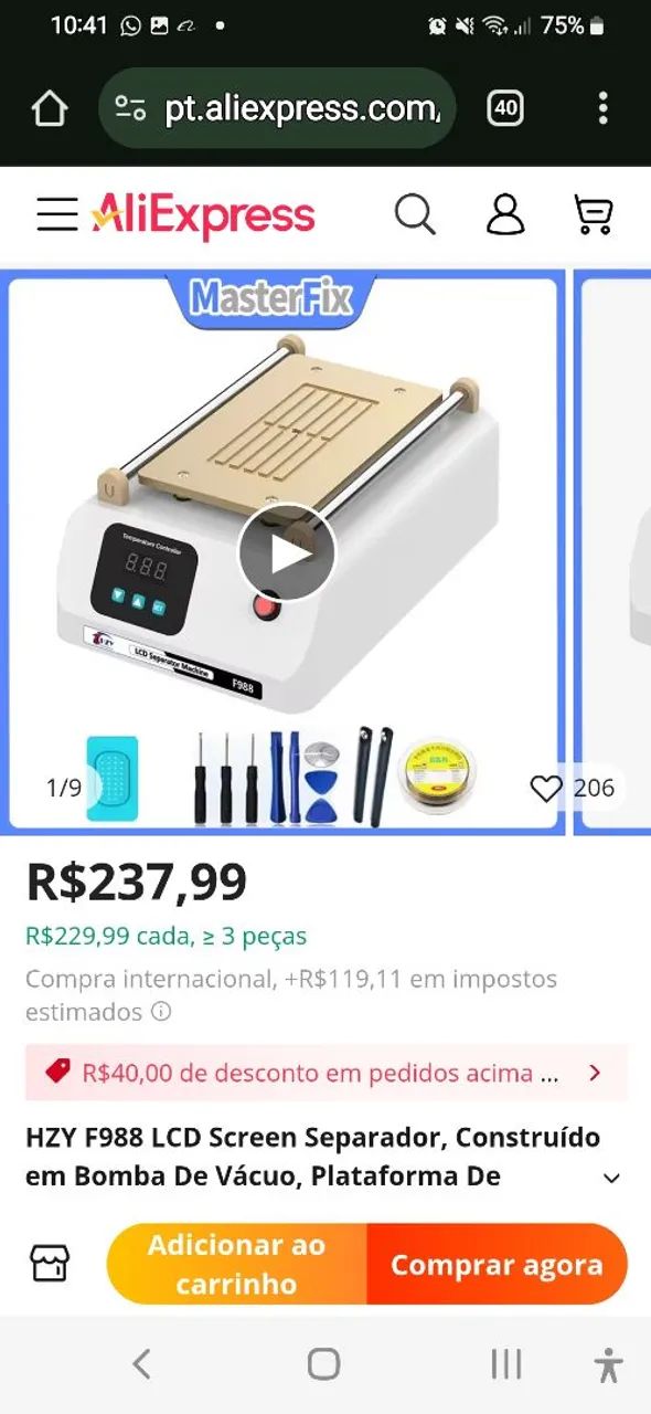 Máquina Separadora de Tela LCD HZY F988