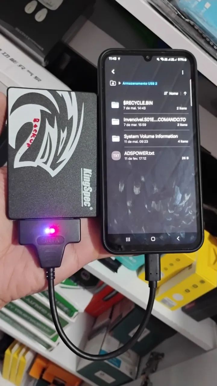 Cabo adaptador SATA para USB Tipo C - SSD / HD Notebook - Novo - Foto 3